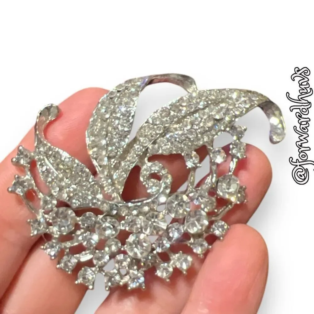 Vintage Rhinestone Brooch - Old Hollywood Glamour